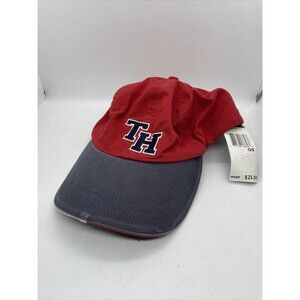 NEW Vintage Tommy Hilfiger Mens Baseball Hat Red Embroidered TH Logo Spellout